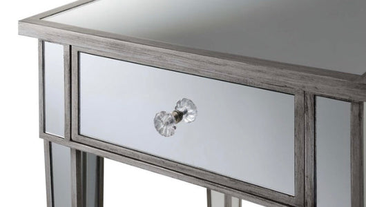 Convenience Concepts Gold Coast Mirrored End Table with Drawer- NEW AND ASSEMBLED!!!