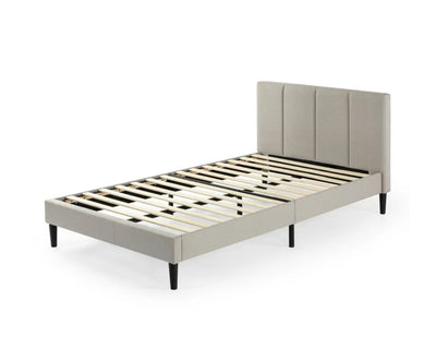 Zinus Maddon 35” Upholstered Platform Bed Frame, Beige, Twin- NEW IN BOX!!!