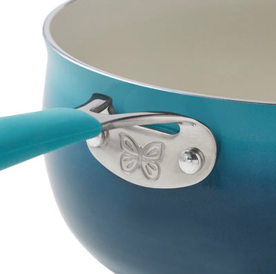 The Pioneer Woman 25 Piece Ceramic Nonstick Aluminum Easy Clean Cookware Set, Ombre Teal- NEW IN BOX!!!!
