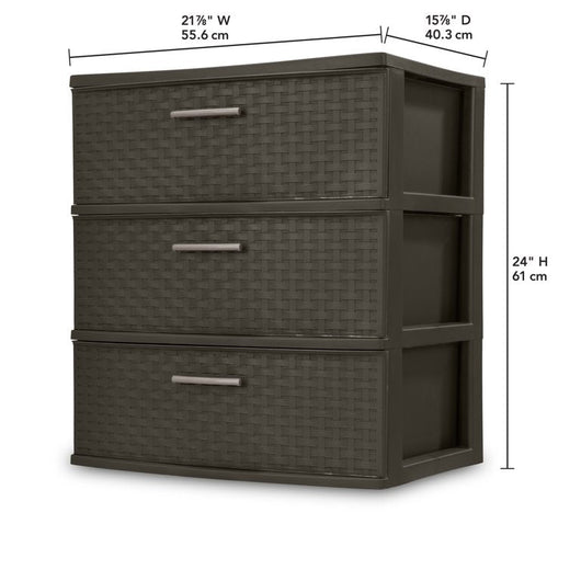 Sterilite 3 Drawer Wide Weave Tower Espresso**New**