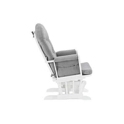 Angel Line Windsor Glider and Ottoman, White Finish with Gray Cushions**New in box**