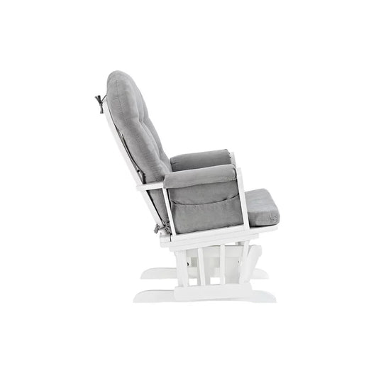 Angel Line Windsor Glider and Ottoman, White Finish with Gray Cushions**New in box**