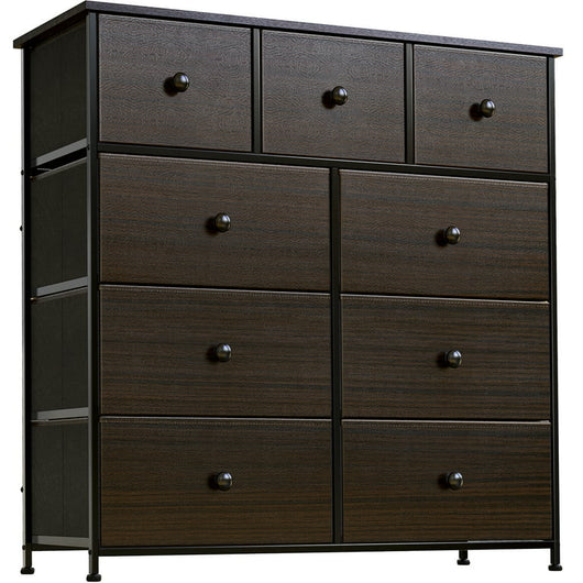 REAHOME Dresser with 9 Drawers Leather Finish Chest of Drawers Dressers for Bedroom Rustic Brown!  -Brand new in the box