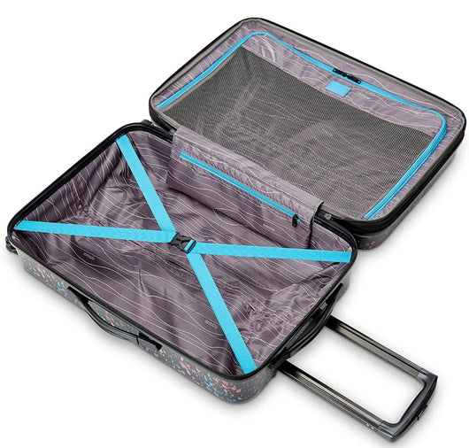 American Tourister Moonlight Hardside Expandable Luggage with Spinner Wheels, Speckle Black, Checked, 24” & 21” Bags!! BRAND NEW!!