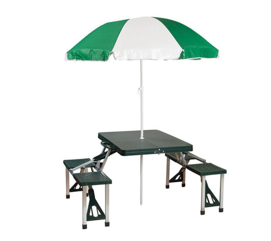 Stansport Folding Picnic Table with Umbrella, Aluminum Frame- NEW IN BOX!!!