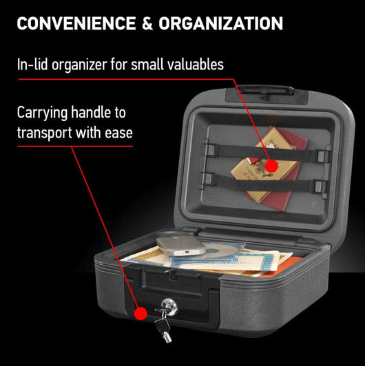 SentrySafe Fireproof and Waterproof Safe Box with Key Lock, Fire and Water Chest Safe for Valuables, 0.28 Cubic Feet, 6.6 x 15.4 x 14.3 Inches!! NEW OUT OF BOX!!