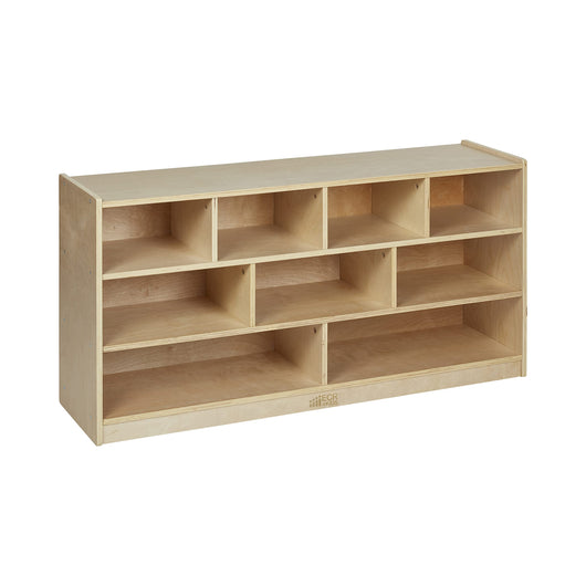 ECR4Kids Birch 48 In Large Cubby Block Storage Unit With Rolling Casters, Natural Hardwood Shelving For Kids Classroom, Mobile Toy Organizer For Homes And Playrooms**New in box**