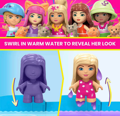 Mega Barbie Color Reveal Building Toys Dreamhouse with 30+ Surprises, 5 Micro Dolls and 6 Pets, Ages 4 and up- NEW IN BOX!!!!