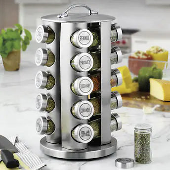 Kamenstein 20 Jar Revolving Stainless Steel Spice Rack**New in box**