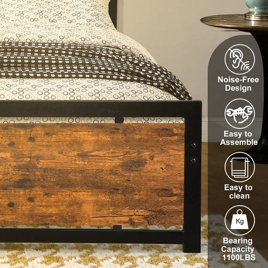 Codesfir Queen Bed Frame with Headboard and Footboard, Heavy Duty Platform Metal Bed Frame with Strong 4 U-Shaped Support Frames & 12 Strong Wood Slat Support, No Box Spring, Easy Assembly**New in box**