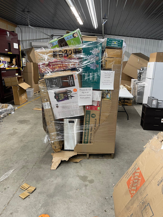 Jumbo huge liquidation pallet- over 7 ft tall ! Pallet number 8804