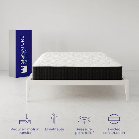 Signature Sleep Contour Comfort 12-Inch Tight-Top Mattress, Medium-Firm, Independently Encased Coils, Bed-in-a-Box, Queen**New in box**
