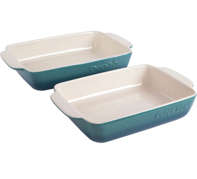 Crock-Pot 2-Piece Ceramic Bakeware Set, 2-Piece, Teal- BRAND NEW!!!
