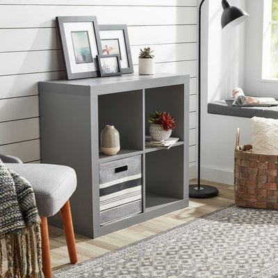 Better Homes & Gardens Square 4-Cube Organizer, Gray**New in Box**