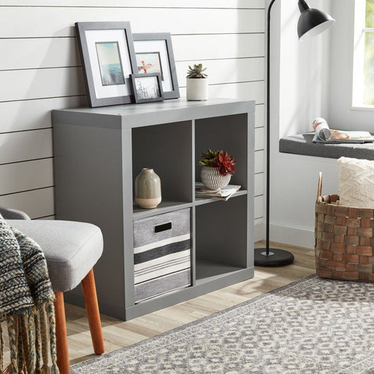 Better Homes & Gardens Square 4-Cube Organizer, Gray**New in Box**