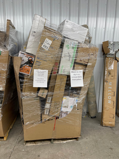 Jumbo huge liquidation pallet- over 7 ft tall ! Pallet number 8771