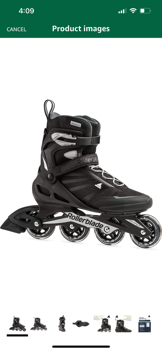 Rollerblade Zetrablade Men's Adult Fitness Inline Skate, Black and Silver, Performance Inline Skates- NEW IN BOX!!!