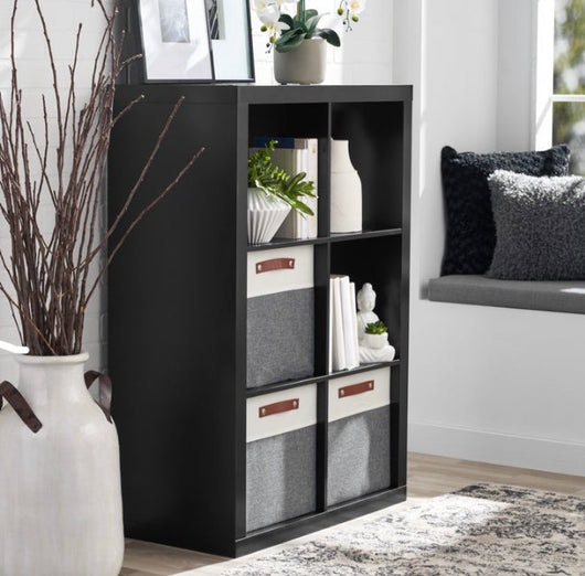 Better Homes & Gardens 6-Cube Storage Organizer, Solid Black- NEW IN BOX!!!
