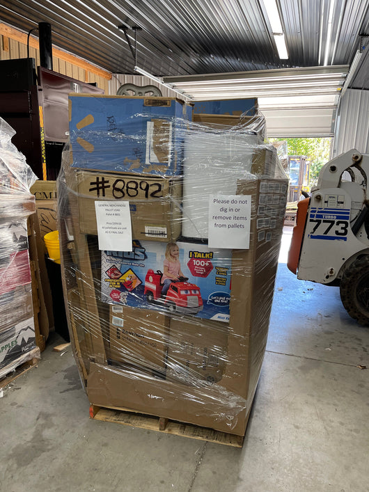 JUMBO EXTRA TALL LIQUIDATION PALLET- number 8892