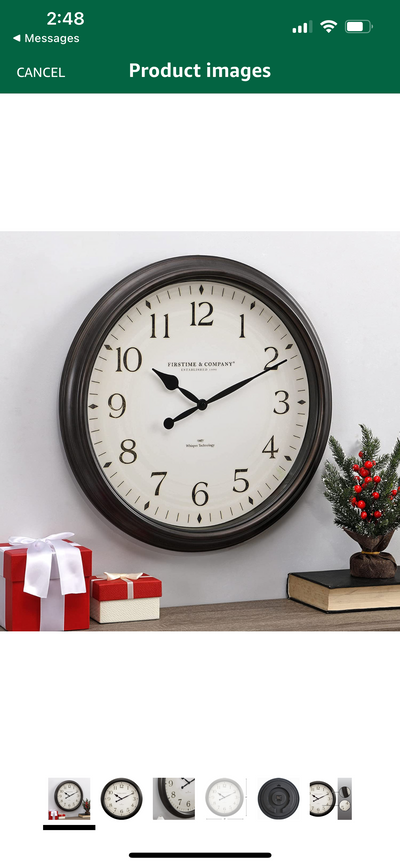 FirsTime & Co.® Avery Whisper Wall Clock, American Crafted, Oil Rubbed Bronze, 20 x 2 x 20- NEW OUT OF BOX!!!