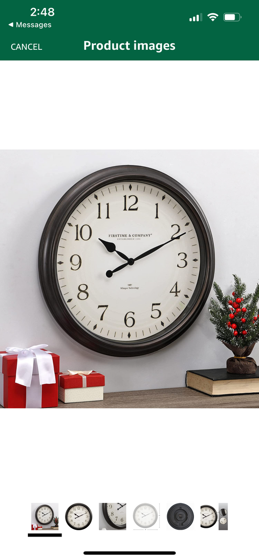 FirsTime & Co.® Avery Whisper Wall Clock, American Crafted, Oil Rubbed Bronze, 20 x 2 x 20- NEW OUT OF BOX!!!