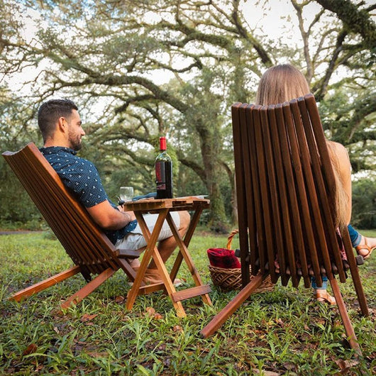 Melino Outdoor Folding Chair, Wooden Folding Chair for Indoor and Outdoor, Fully Asembled, FSC Acacia Wood (Cinnamon)!! NEW OUT OF BOX(SET OF 2)!!