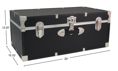 Seward Trunks 25 Gallon Wood, Plastic and Metal Trunk with Lock, Black!! - BRAND NEW!!