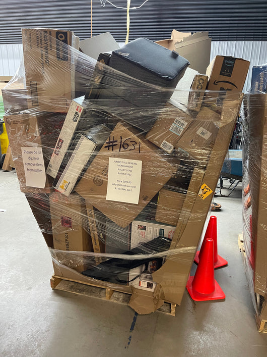 Jumbo huge liquidation pallet- over 7 ft tall ! Pallet number 1631