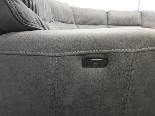 Argento 6-piece Fabric Power Reclining Sectional with Power Headrests!! NEW AND ASSEMBLED, MISSING ONE CUP HOLDER AND HAS MINOR FRAY IN ONE THREAD ALL FROM SHIPPING!!