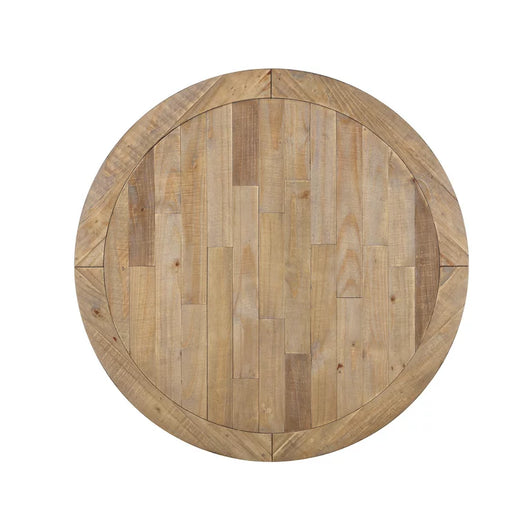 Roundhill Furniture Prato 3-Piece Round Dining Table Set with Cross Back Chairs, Antique White and Distressed Oak! (SOLID WOOD)  -Brand new & Assembled (Must Bring Pick up or Trailer for pick up)