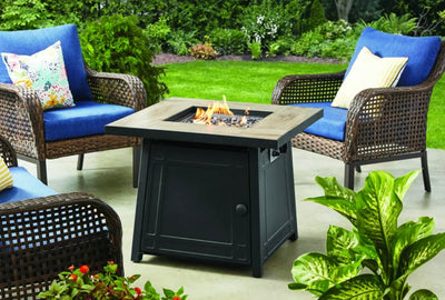 Mainstays 30" Square Ceramic Tiletop Outdoor Gas Fire Pit Table- NEW IN BOX!!!