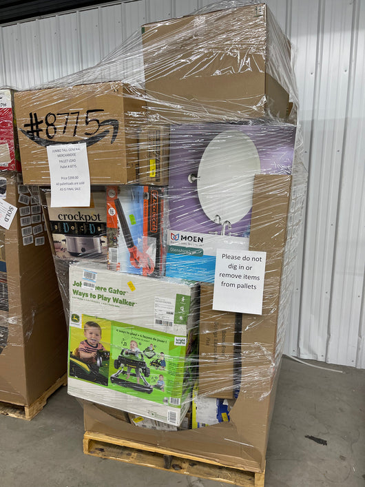 Jumbo huge liquidation pallet- over 7 ft tall ! Pallet number 8775