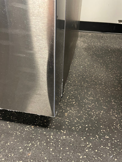 Samsung 22 cu. ft. Smart 3-Door French Door Refrigerator (new with factory plastic still on it. Small dents shown)
