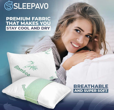 Shredded Memory Foam Pillows Queen Size Set of 2 - Cooling Bed Pillows for Sleeping for Stomach, Back and Body - Comfy Cool Memory Pillows 2 Pack Queen Pillows Sets - Soft Pillow for Side Sleeper- NEW IN BAG!!!!