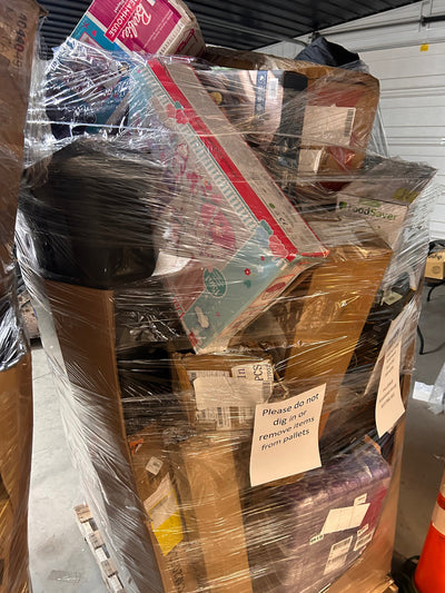 Jumbo huge liquidation pallet- over 7 ft tall ! Pallet number 8749!