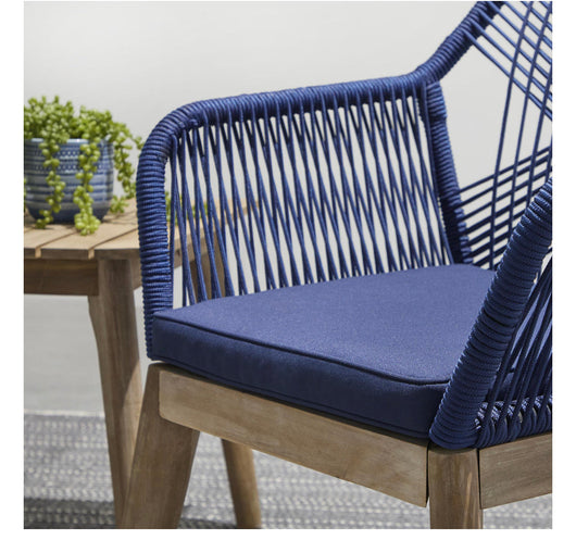 Gap Home Woven Rope Outdoor 3-Piece Conversation Set, Navy**New and assembled****missing table**