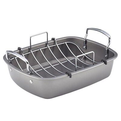 Circulon Nonstick Roasting Pan / Roaster with Rack - 17 Inch x 13 Inch, Gray**New in box**
