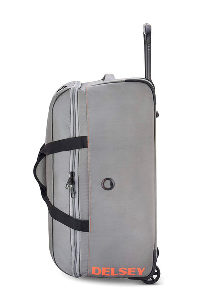 DELSEY Paris Egoa Rolling Travel Duffel Bag with 100% Recycled Materials, Light Gray, Checked-Medium 25 Inch- NEW !!!