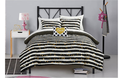 Gold Glitter Bed in a Bag Bedding Set twin set (new in the bag)