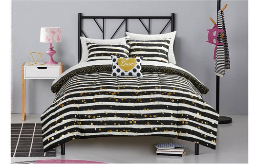 Gold Glitter Bed in a Bag Bedding Set twin set (new in the bag)