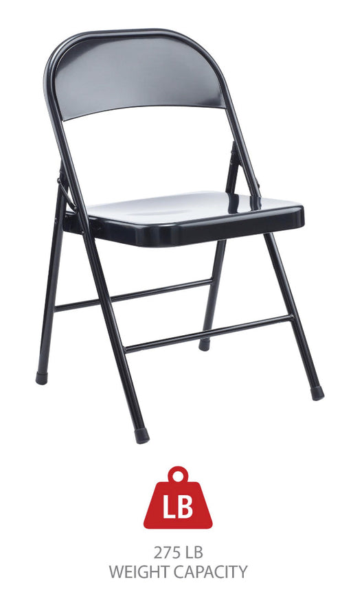 Alera Armless Steel Folding Chair, Supports Up to 275lb, Black, 4 Pack!! NEW IN BOX!!