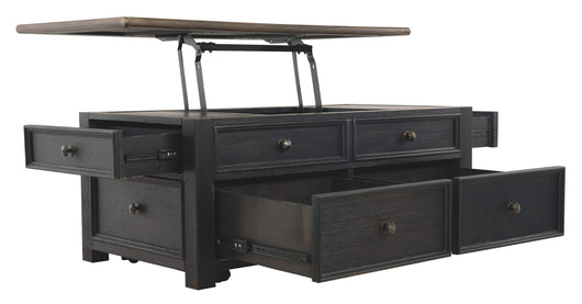 Signature Design by Ashley Tyler Creek Rustic Farmhouse Lift Top Coffee Table with Drawers, Brown & Black**New**