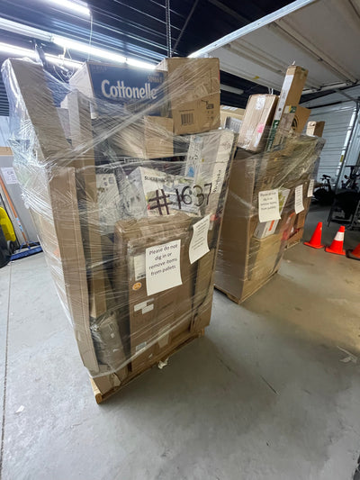 Jumbo huge liquidation pallet- over 7 ft tall ! Pallet number 1637