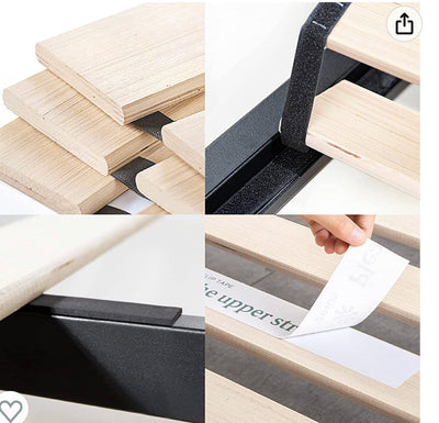ZINUS Mia Metal Platform Bed Frame / Wood Slat Support / No Box Spring Needed / Easy Assembly, White, Queen- new in box