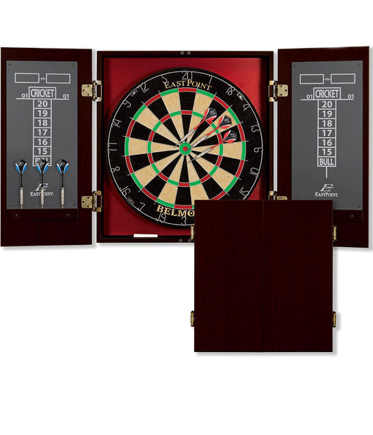 EastPoint Sports Bristle Dartboard and Cabinet Sets- Features Easy Assembly - Complete with All Accessories- NEW IN BOX!!! (Minor damage from shipping)