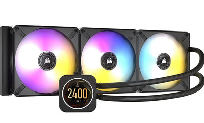 CORSAIR iCUE H170i ELITE LCD Display Liquid CPU Cooler-Custom IPS LCD Screen-48 Dynamic RGB LEDs-140mm Fans -420mm Radiator-COMMANDER CORE Smart Lighting Controller**New in box**
