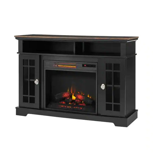Home Decorators Collection Canteridge 47 in. Media Console Electric Fireplace for TVs up to 55 in. in Black**New in Box**