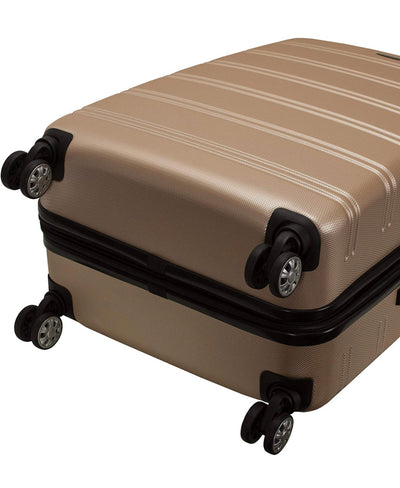 Rockland Melbourne Hardside Expandable Spinner Wheel Luggage, Champagne, 3-Piece Set (20/24/28)- NEW OUT OF BOX!!!