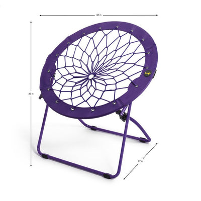 Bunjo 32" Bunjo Woven Bungee with Metal Base Folding Chair, Purple**New l**