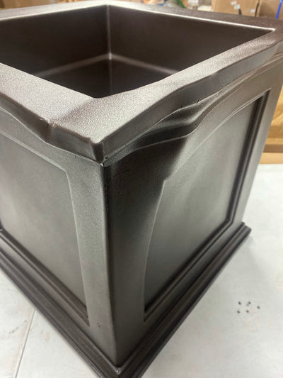 Mayne Fairfield 20x20" Square Traditional Plastic Planter in Espresso (New out of box, dented from shipping)